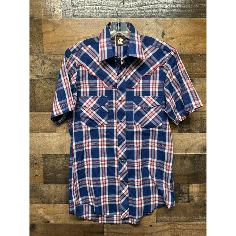 VTG Karman Men's Short Sleeve‎ Pearl Snap Size 15 *Made in USA8